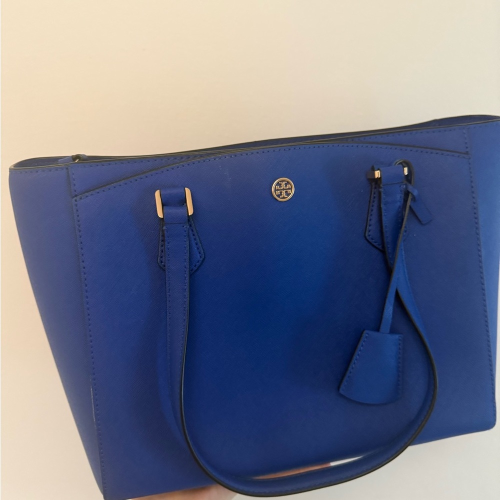 Tory Burch Cobalt Blue Saffiano Leather Tote